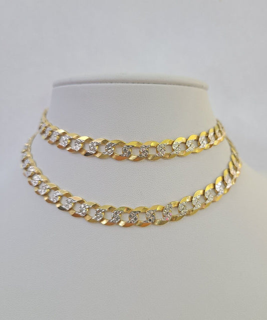 14k Gold Solid Cuban Curb Link Chain Necklace REAL 8mm 20-30 Inches Diamond Cuts