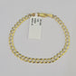 Real 10K Solid Cuban Curb Link Bracelet Yellow Gold Diamond Cuts 3.5mm 6" Kids