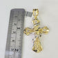 10K Gold Franco Chain Jesus Cross Charm Pendant 20-26 inches 2.5mm REAL Yellow