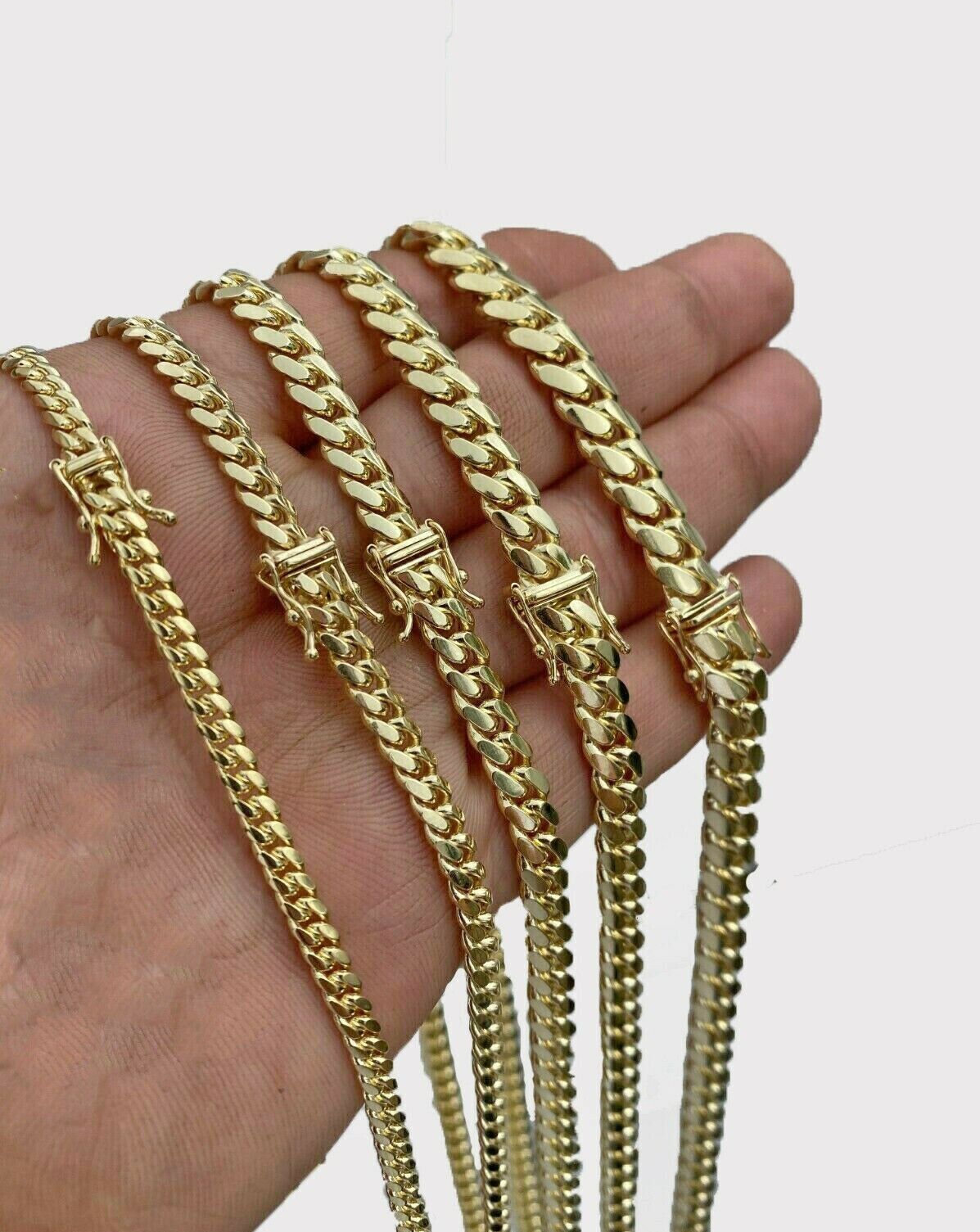 SOLID 10k Gold Chain Necklace Miami Cuban link REAL Mens 4mm-8mm 20"-28" DISOUNT