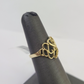 Real 10k Hearts Ring Band Wedding Engagement Casual Women Yellow Gold