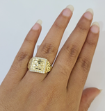 10k Nugget Ring Yellow Gold Women Real Men Genuine 10Kt