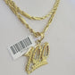 10k Milano Rope Chain 100 Sign Charm Necklace SET 3mm 18" 20" 22" 24"