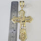 Real 10k Rope Chain Jesus Cross Charm Set 12mm 20"-30" Inch Necklace Yellow Gold