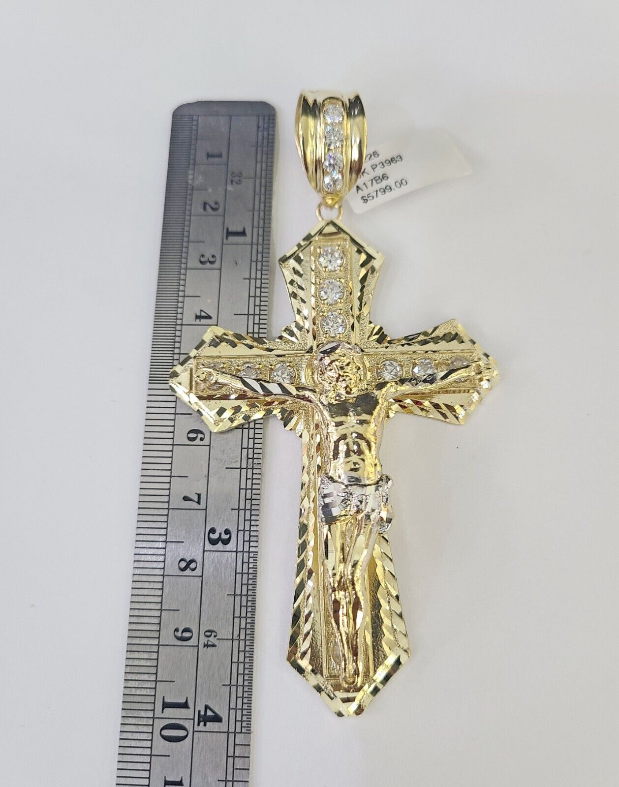 Real 10k Rope Chain Jesus Cross Charm Set 12mm 20"-30" Inch Necklace Yellow Gold