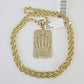 10k Solid Rope Chain Crown Charm Set 4mm 18"-30" Necklace Gold Pendant
