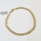 Real 10K Cuban Curb Link Bracelet Yellow Gold Diamond Cut 5mm 8" Inch