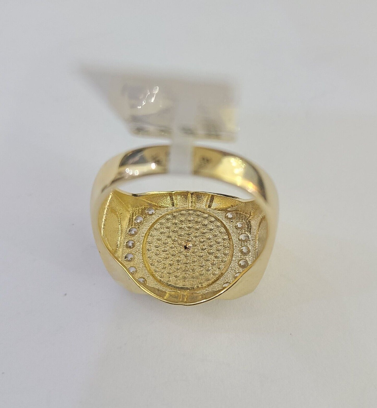 Real 10k Ring Anchor Fancy Black Design Yellow Gold Men Casual 10kt