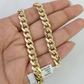 Real 10K Royal Monaco Bracelet Yellow Gold 8" Box Clasp 8mm Genuine Unisex