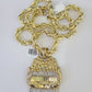 Real 10k Rope Chain Last Supper Charm Set 8mm 20"-30" Inch Necklace Yellow Gold