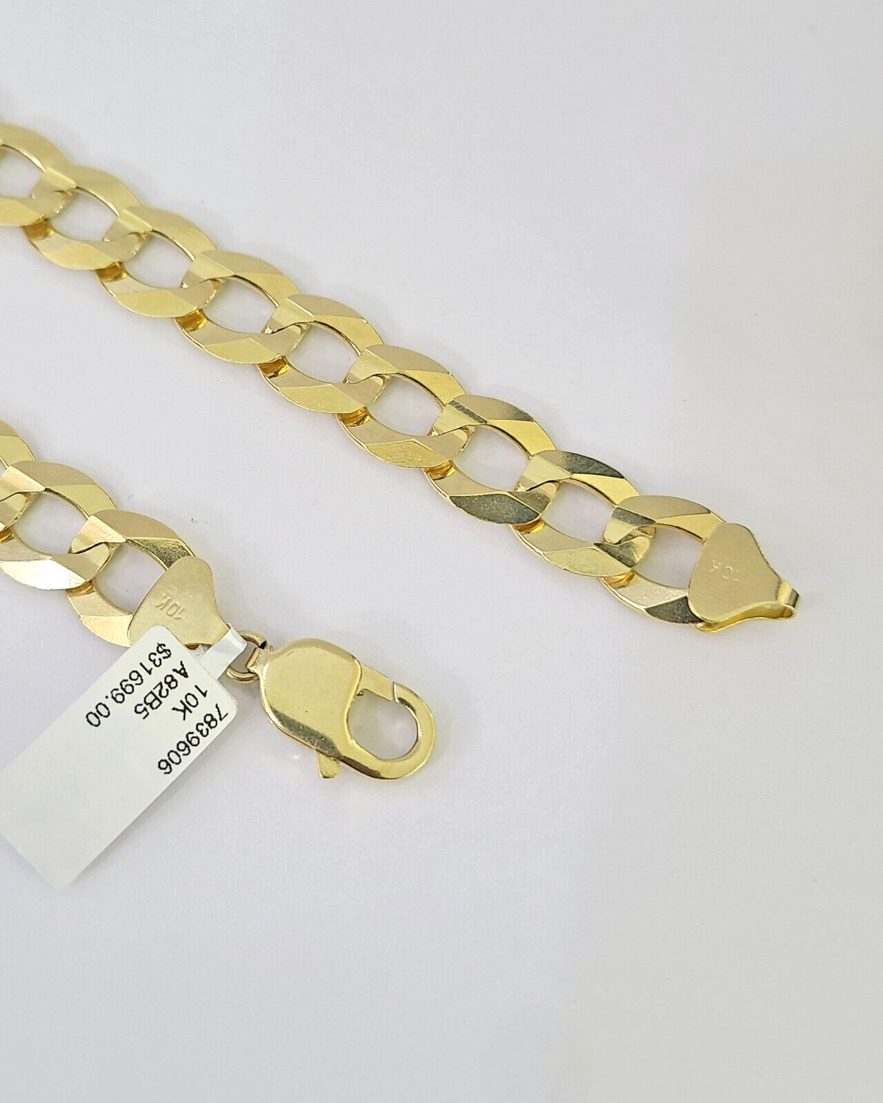 10k Solid Gold Cuban Curb Link Chain 12mm 28" Real Yellow Gold Real Necklace