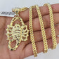 10K Franco Chain Scorpio Pendant Charm Necklace 20"-28" 4mm Gold SET Yellow