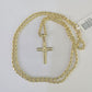 10k Rope Chain Jesus Cross Pendant 18"-26" Set Charm Necklace Yellow Gold