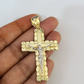 Real 10K Jesus Cross Pendant Crucifix Yellow Gold Charm Genuine 10kt