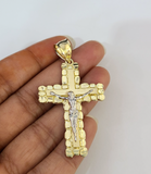 Real 10K Jesus Cross Pendant Crucifix Yellow Gold Charm Genuine 10kt