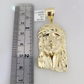 10K Franco Chain Necklace Jesus Head Pendant Charm 20"-28" 4mm Yellow Gold SET