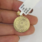 10K Franco Chain Mayan Calendar Pendant Charm Necklace 16"-24" 2mm Gold SET