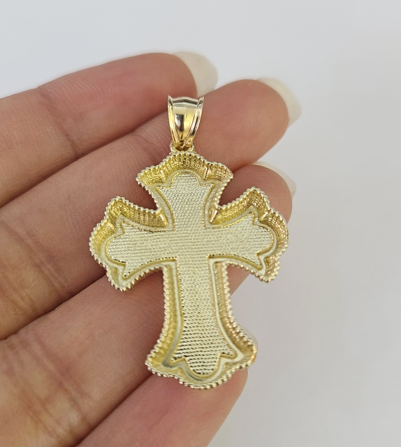 10k Miami Cuban Chain Jesus Cross Charm Pendant Set 5mm 18"28" Necklace Gold
