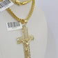 10K Gold Franco Chain Cross Charm Length 18-26 inches 3mm REAL Yellow