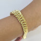 14K Gold Flat Byzantine Link Princesa Bracelet 7mm 7.5" inch Real Yellow 14Kt