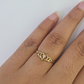 Real 10k Yellow Gold Hearts Ring Wedding Engagement Casual 10Kt Genuine