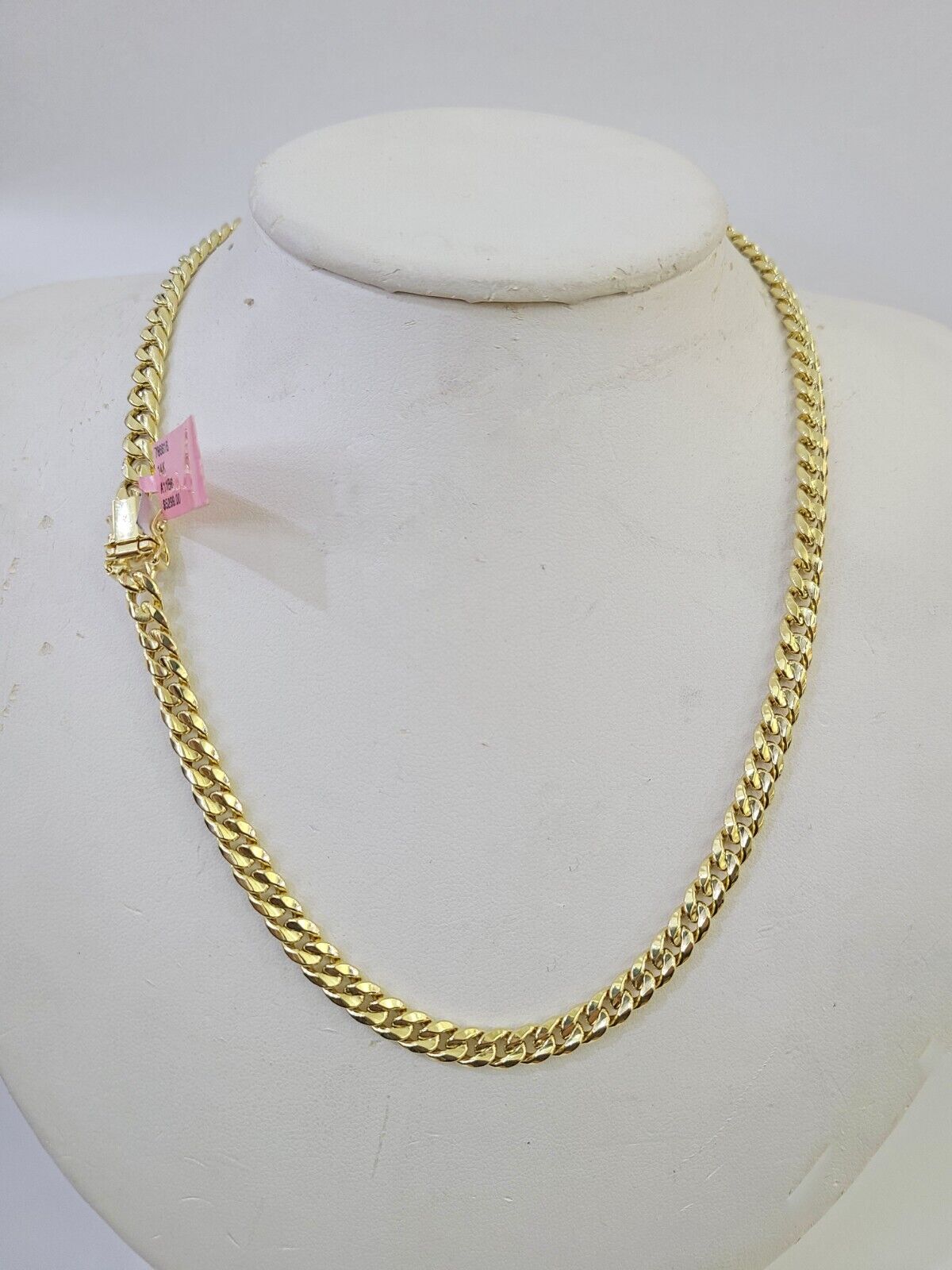 Real 14K Miami Cuban Link Chain Necklace Yellow Gold 24 inch 6mm Mens Hollow