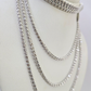 10k White Gold Iced Chain 2.5mm Diamond Cut Necklace 18" 20" 22" 10Kt