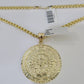 10k Gold Byzantine Necklace Mayan Calendar Charm 18-26 inches 3mm SET Chain