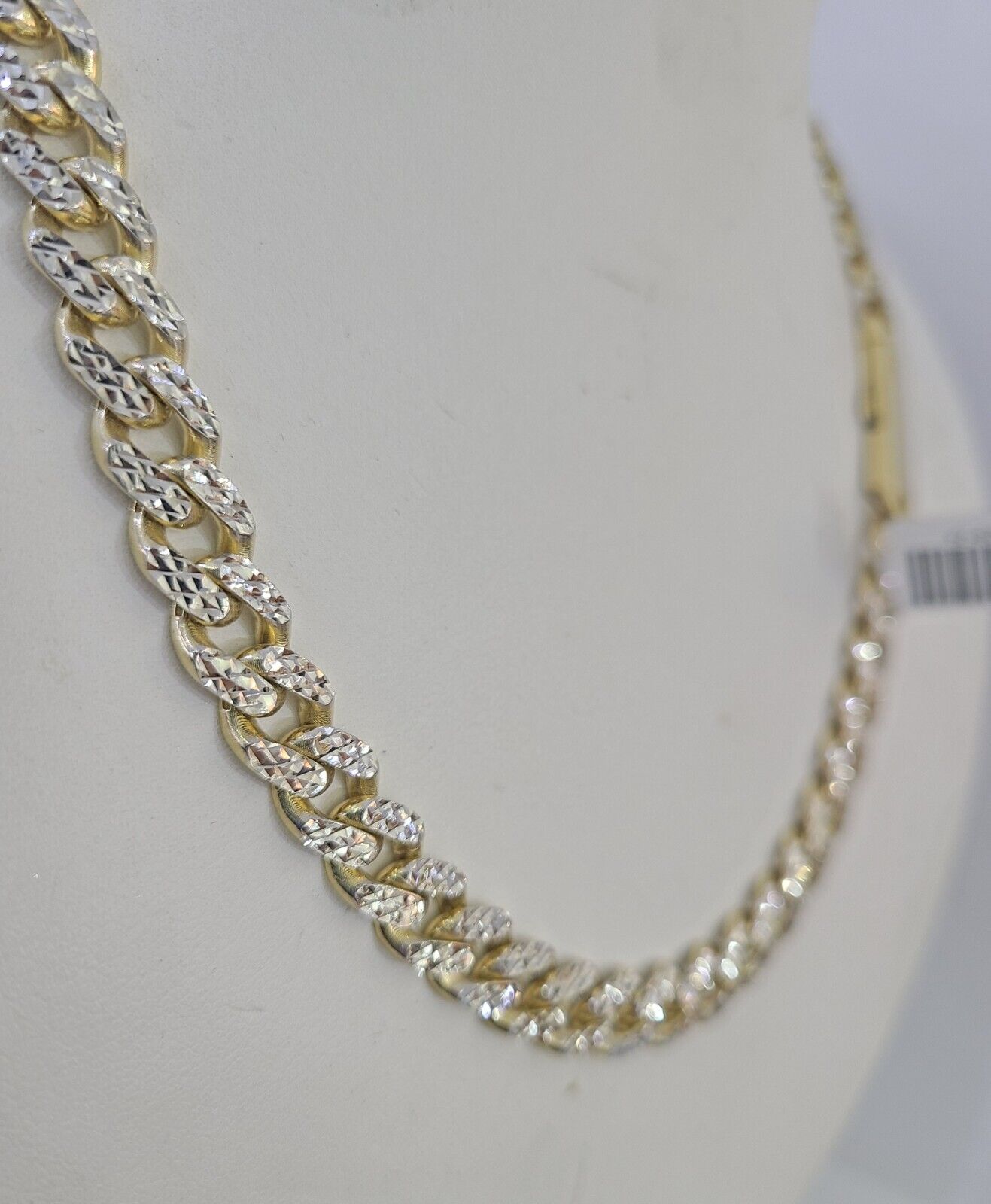 Real 10k Royal Monaco Chain 8mm Diamond Cut 22 inches Yellow Gold Necklace