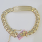 14K REAL ID Bracelet Solid Miami Cuban Link 12mm 8.5 inches 14kt Yellow Gold