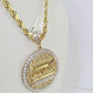 Real 10k Rope Chain Last Supper Charm Set 6mm 18"-26" Inch Necklace Yellow Gold