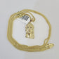 10K Solid Franco Chain Jesus Head Pendant Charm Necklace 18"-24" 1mm Gold