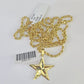 10k 2.5mm Rope Chain Star Pendant 18"-30" Yellow Gold Set Charm Necklace