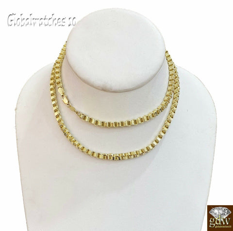 10k Yellow Gold Byzantine Chain Necklace 20 22 24 26 Inch Lobster Lock chino