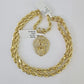 Real 10k Rope Chain RoaringLion Charm Necklace Pendant Set 5mm 20"-30" Inch Gold