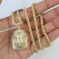 10k Solid Rope Chain Pharaoh Charm Set 4mm 20"-28" Necklace Gold Yellow