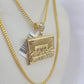 10K Franco Chain Last supper Pendant Charm Necklace 20"-26" 2.5mm Yellow Gold