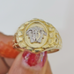 10k Medusa Head Ring Yellow Gold Men Real Genuine