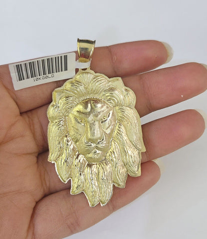 10K Franco Chain Roaring Lion Pendant Charm Necklace 20"-26" 2.5mm Yellow Gold