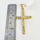 10K Gold Franco Chain Jesus Cross Charm Pendant 20-26 inches 2.5mm REAL Yellow