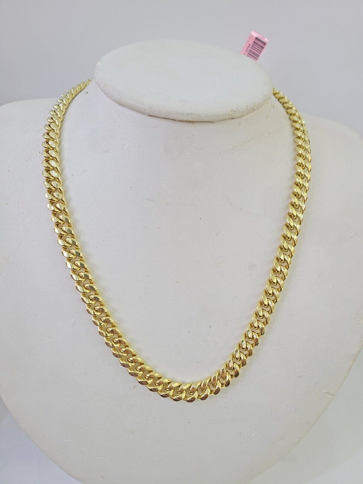 Real 14K Miami Cuban Link Chain Necklace Yellow Gold 24 inch 7mm Mens 14KT