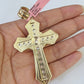 14K Franco Chain Jesus Cross Pendant Charm Necklace 20"-26" 4mm Gold Yellow