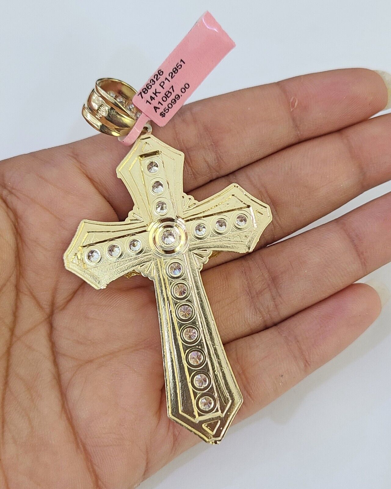 14K Franco Chain Jesus Cross Pendant Charm Necklace 20"-26" 4mm Gold Yellow