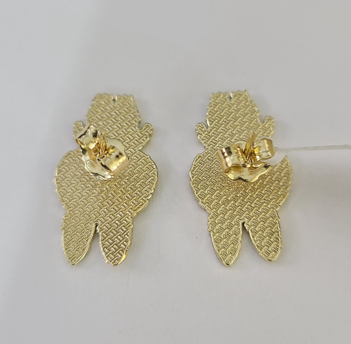 10k Gold Cartoon Monster Earrings Push Back Real 10kt Gold Studs Unisex