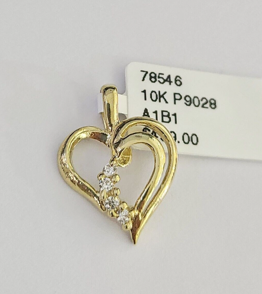 10K Real Heart Charm Pendant Gold 10kt Genuine Yellow