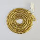 Real 10k Solid Palm Chain Yellow Gold 3mm Men Women Necklace 24" Genuine