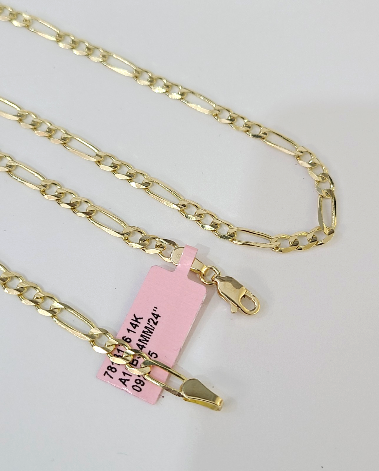 Real 14k Solid Gold Chain Figaro Link Necklace 4mm 18"-28" Men Women 14kt