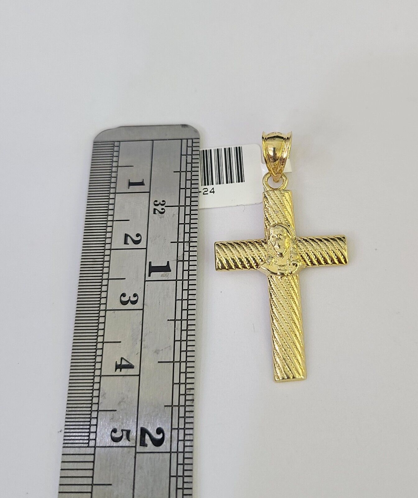 10K Franco Chain Jesus Cross Pendant Charm Necklace 16"-24" 2mm Gold SET Yellow