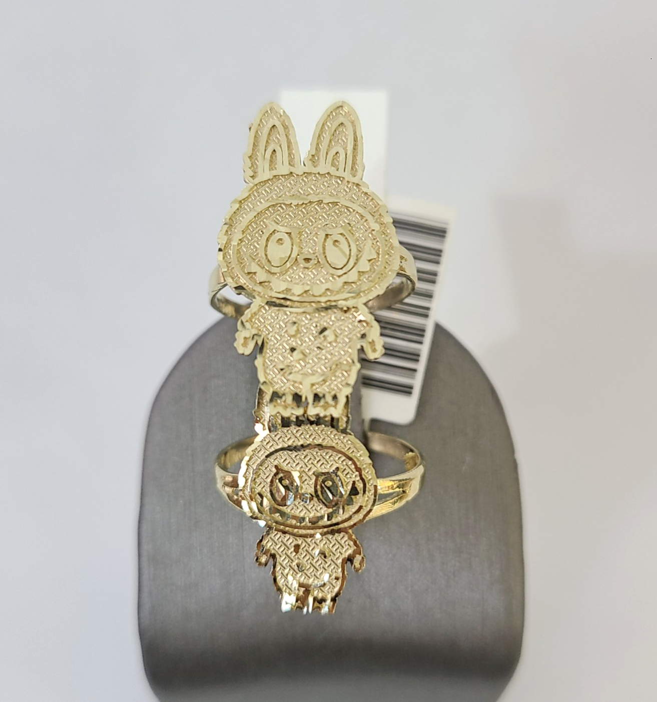 10k Cartoon Monster Ring Yellow Gold Women Men Real Genuine