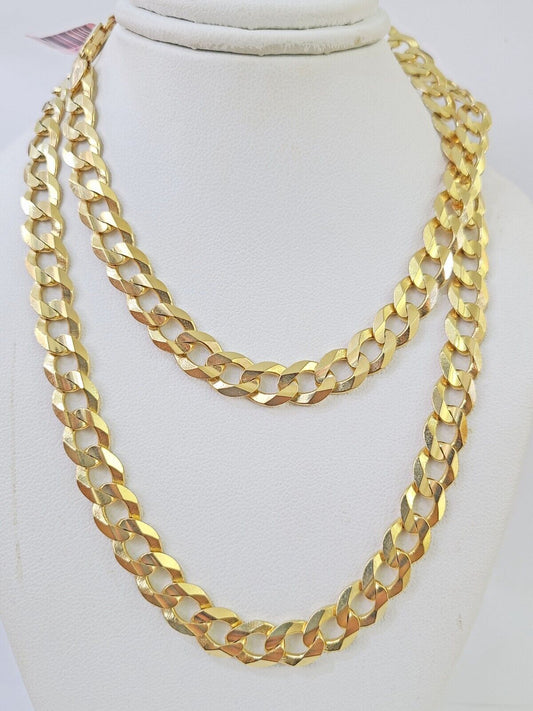 14k Cuban Curb Link chain Solid Yellow Gold Necklace 18"-26" Inch Real